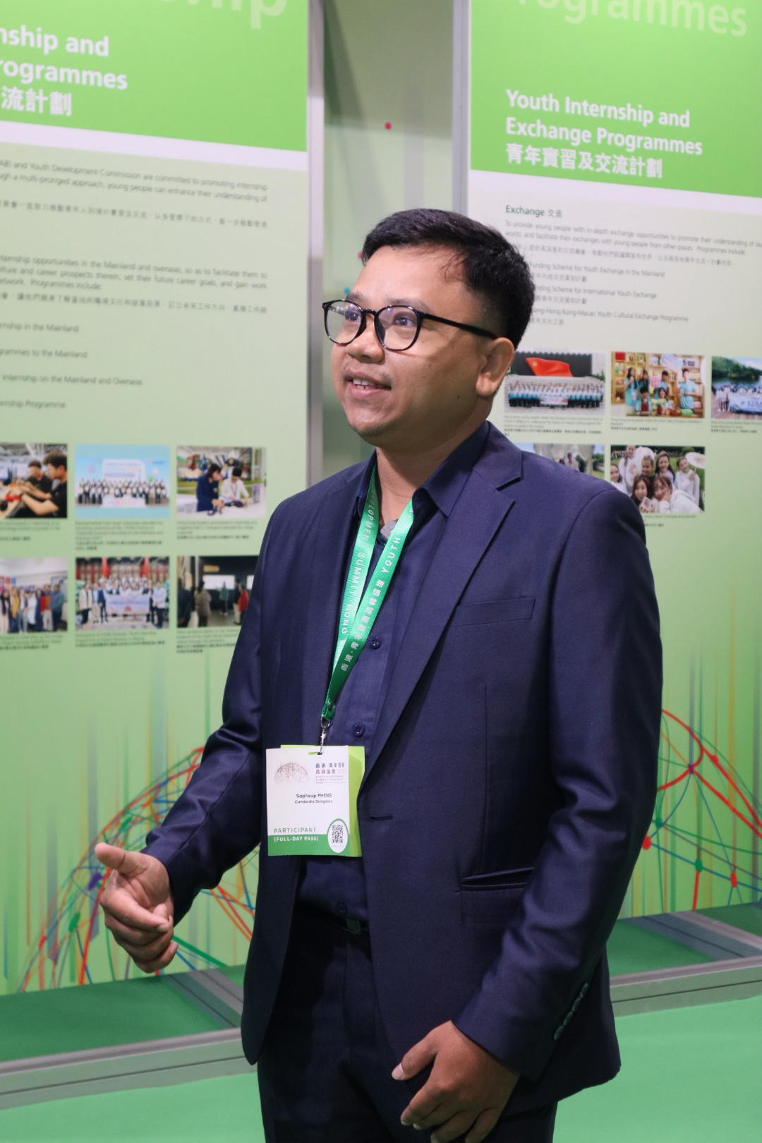 Cambodian representative presenting at Youth Development Submit.