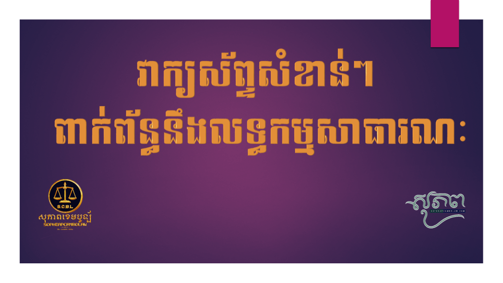 វាក្យស័ព្ទសំខាន់ៗ ពាក់ព័ន្ធនឹងលទ្ធកម្មសាធារណៈ